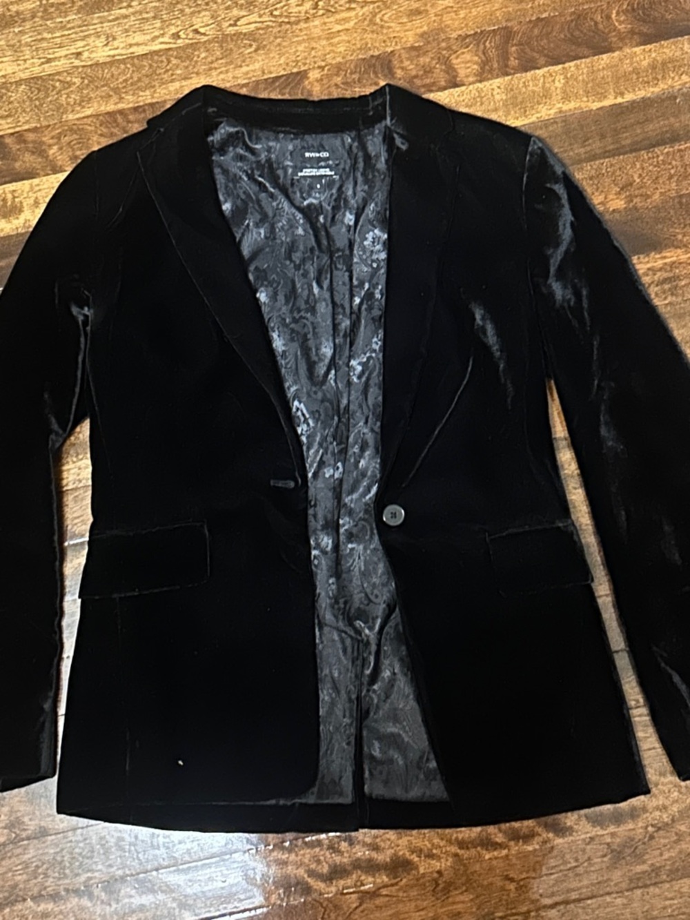 Black Velvet Women's Blazer Jacket - RW&CO